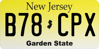 NJ license plate B78CPX