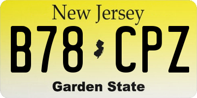 NJ license plate B78CPZ