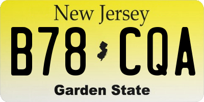 NJ license plate B78CQA
