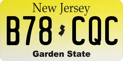 NJ license plate B78CQC