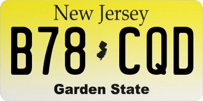 NJ license plate B78CQD
