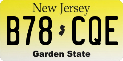 NJ license plate B78CQE