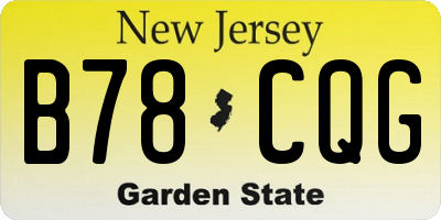NJ license plate B78CQG