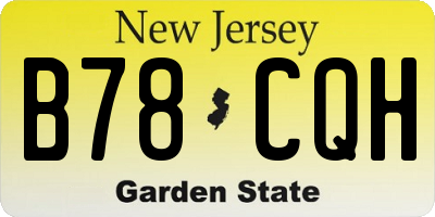 NJ license plate B78CQH