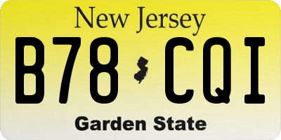 NJ license plate B78CQI