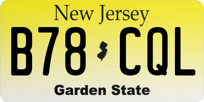 NJ license plate B78CQL