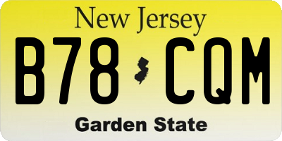 NJ license plate B78CQM
