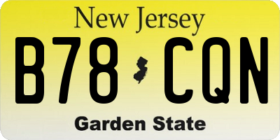 NJ license plate B78CQN
