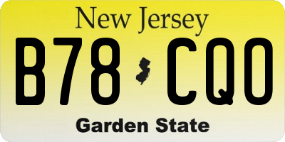 NJ license plate B78CQO