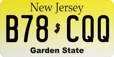 NJ license plate B78CQQ