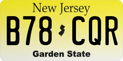 NJ license plate B78CQR