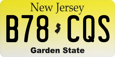 NJ license plate B78CQS