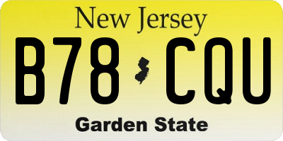 NJ license plate B78CQU