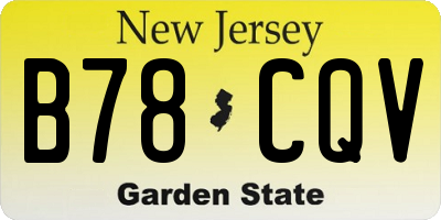 NJ license plate B78CQV
