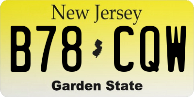 NJ license plate B78CQW