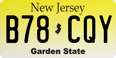 NJ license plate B78CQY