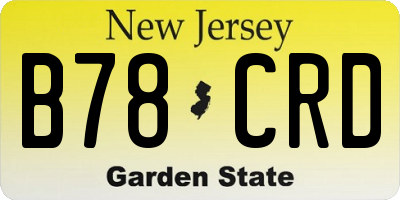 NJ license plate B78CRD