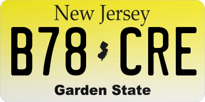 NJ license plate B78CRE