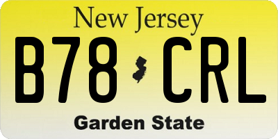 NJ license plate B78CRL