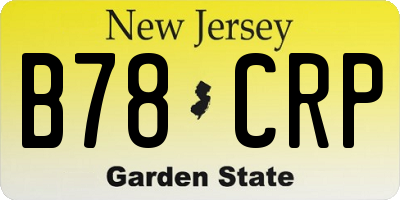 NJ license plate B78CRP