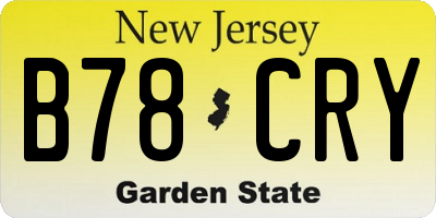 NJ license plate B78CRY