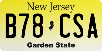 NJ license plate B78CSA