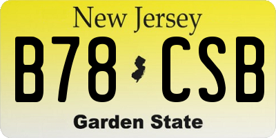 NJ license plate B78CSB
