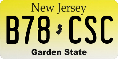 NJ license plate B78CSC