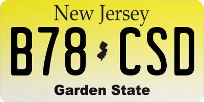 NJ license plate B78CSD