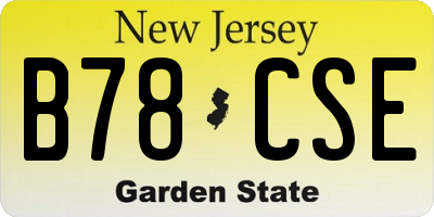 NJ license plate B78CSE