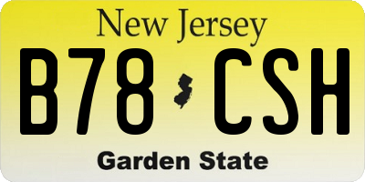 NJ license plate B78CSH