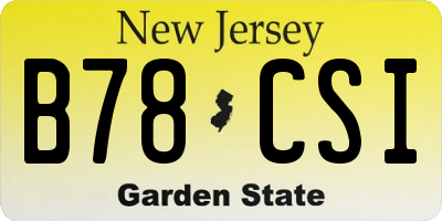 NJ license plate B78CSI