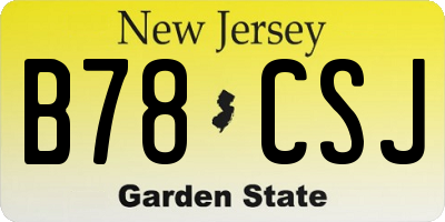 NJ license plate B78CSJ