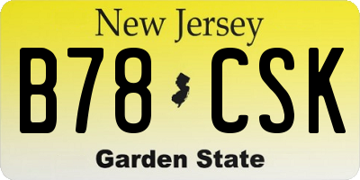 NJ license plate B78CSK