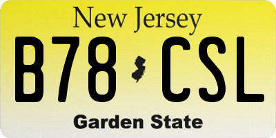 NJ license plate B78CSL