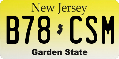 NJ license plate B78CSM