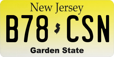 NJ license plate B78CSN