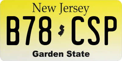 NJ license plate B78CSP