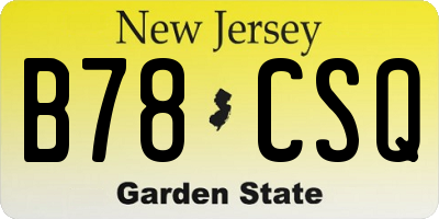 NJ license plate B78CSQ