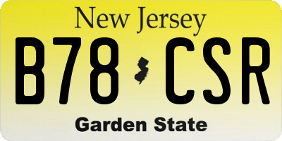 NJ license plate B78CSR