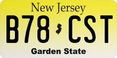 NJ license plate B78CST