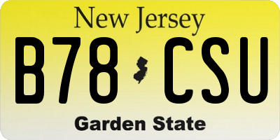 NJ license plate B78CSU