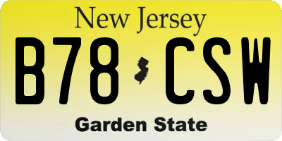 NJ license plate B78CSW