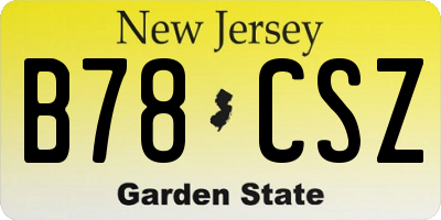 NJ license plate B78CSZ