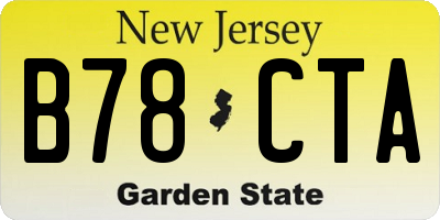 NJ license plate B78CTA