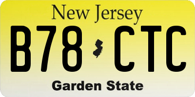 NJ license plate B78CTC
