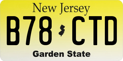 NJ license plate B78CTD
