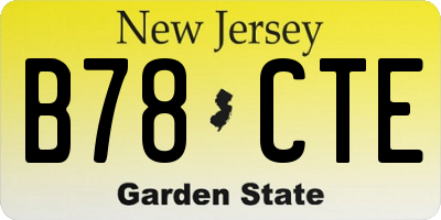 NJ license plate B78CTE