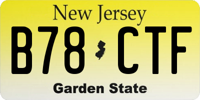 NJ license plate B78CTF