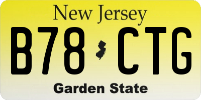 NJ license plate B78CTG